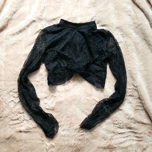 💣 2 for $15 / Black Lace Zipper-back Crop